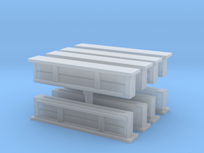 Bar Counter (straight) (x8) 1/285 in Smooth Fine Detail Plastic
