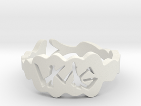 VMG Ring in White Natural Versatile Plastic: 6 / 51.5