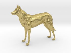 Wolf - High Detail Sculpture in Natural Brass