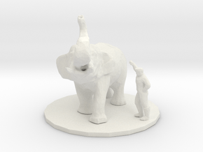 HO Scale Elephant trainer in White Natural Versatile Plastic