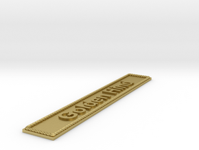 Nameplate Golden Hind in Natural Brass