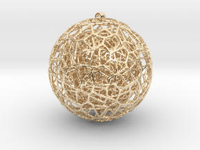 two spheres inside a 1 inch sphere in 14k Gold Plated Brass