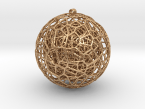 two spheres inside a 1 inch sphere in Natural Bronze (Interlocking Parts)