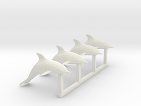 HO Scale Dolphins in White Natural Versatile Plastic
