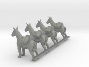 S Scale Pack Donkeys in Gray PA12