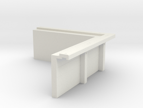 VR Wooden Platform Section [Right Cnr] 1:87 Scale in White Natural Versatile Plastic