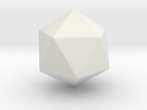 Blank D20 in White Natural Versatile Plastic: Small