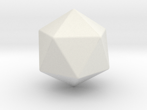 Blank D20 in White Natural Versatile Plastic: Small