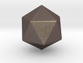 Blank D20 in Polished Bronzed-Silver Steel: Small