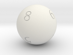 Sphere D8 in White Natural Versatile Plastic