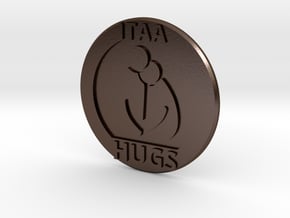 Hug Coin (ITAA) in Polished Bronze Steel