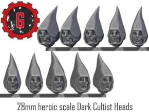 28mm heroic scale Dark Cultist heads in Tan Fine Detail Plastic: Small