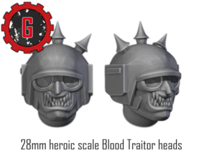 28mm Heroic Scale Blood Traitor heads in Tan Fine Detail Plastic