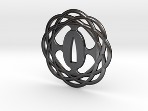 Tsuba design2 in Polished and Bronzed Black Steel