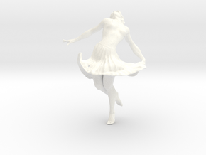 Dancing Girl 10.0 cm in White Processed Versatile Plastic
