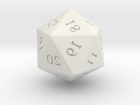 Mirror D20 (spindown) in White Natural Versatile Plastic