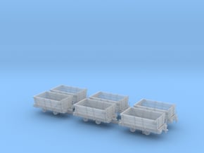 HO Mine Car Six-Pack in Smooth Fine Detail Plastic