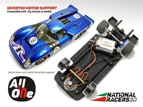 Chassis for Fly Lola T70 (AiO-S_AW) INVERTED MOTOR in Black PA12
