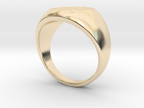 Classic Signet Ring - Letter Z (ALL SIZES) in 14K Yellow Gold: 7.5 / 55.5