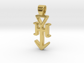 Wisdom key [pendant] in Polished Brass