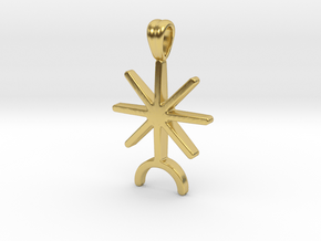 Rising sun [pendant] in Polished Brass