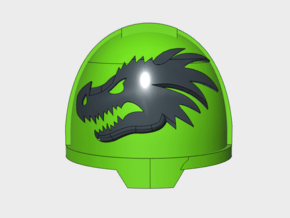 10x Dragon Head - G:13a Shoulder Pads in Tan Fine Detail Plastic