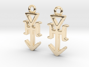 Wisdom key [earrings] in 14k Gold Plated Brass