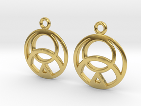 Mysterious seal [earrings] in Polished Brass