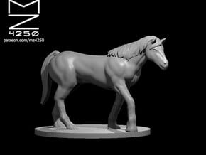 Draft Horse Updated in White Natural Versatile Plastic