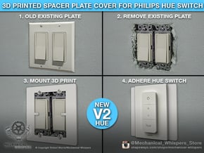 Philips Hue Switch V2 DoubleGang Plate (US Decora) in White Natural Versatile Plastic