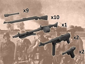 1/35 German infantry squad weapons 1941 in Tan Fine Detail Plastic