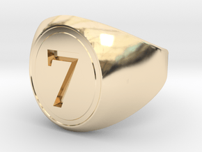 Classic Signet Ring - Number 7 (ALL SIZES) in 14K Yellow Gold: 5 / 49