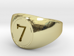 Classic Signet Ring - Number 7 (ALL SIZES) in 18k Gold Plated Brass: 11.5 / 65.25