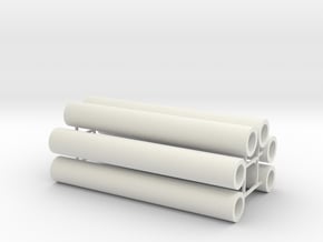 HO/OO Short Pipe Load Separated in White Natural Versatile Plastic