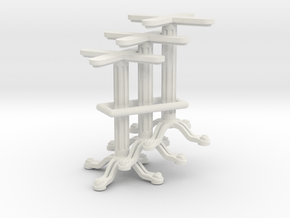 1:12 Bistro Table Leg 3pc in White Natural Versatile Plastic
