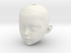 girl-manikin-head-2020 (Strung head- MOBILE) in White Natural Versatile Plastic