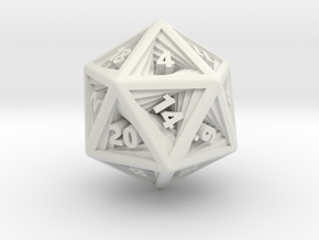 Recursion D20 in White Natural Versatile Plastic