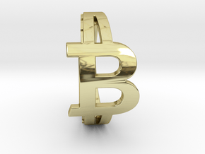 Bitcoin ring in 18k Gold Plated Brass: 10.5 / 62.75
