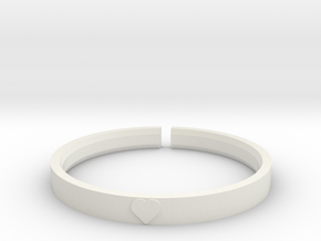 Goofy Heart Ring - 16mm in White Premium Versatile Plastic
