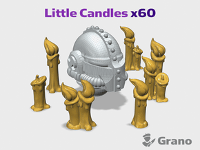 60x Little Assorted Candles: Grano in Tan Fine Detail Plastic