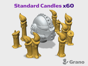 60x Standard Assorted Candles : Grano in Tan Fine Detail Plastic