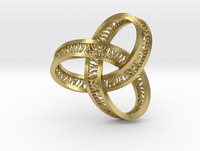 Tree-Root Triquetra Knot Pendant in Natural Brass