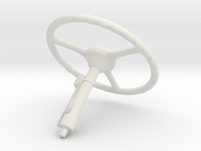  RCN298 Steering wheel for 1/24 Dodge Power Wagon in White Natural Versatile Plastic