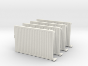 Wall Radiator Heater (x4) 1/48 in White Natural Versatile Plastic
