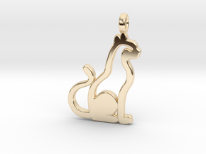 Cat pendant in 14k Gold Plated Brass: Small