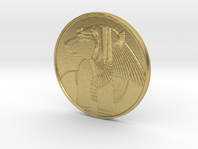 Sekhmet-Mut votive coin (1.5") in Natural Brass