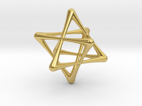 DOUBLE TETRAHEDRON STAR in Polished Brass