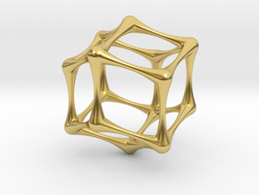 RHOMBIC DODECAHEDRON in Polished Brass