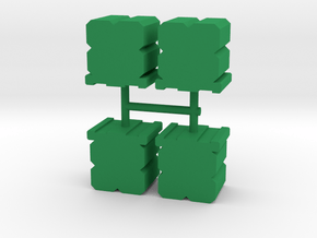 meeple crate token, boxes, 4-set in Green Processed Versatile Plastic
