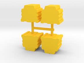 meeple crate token, ingots, 4-set in Yellow Processed Versatile Plastic